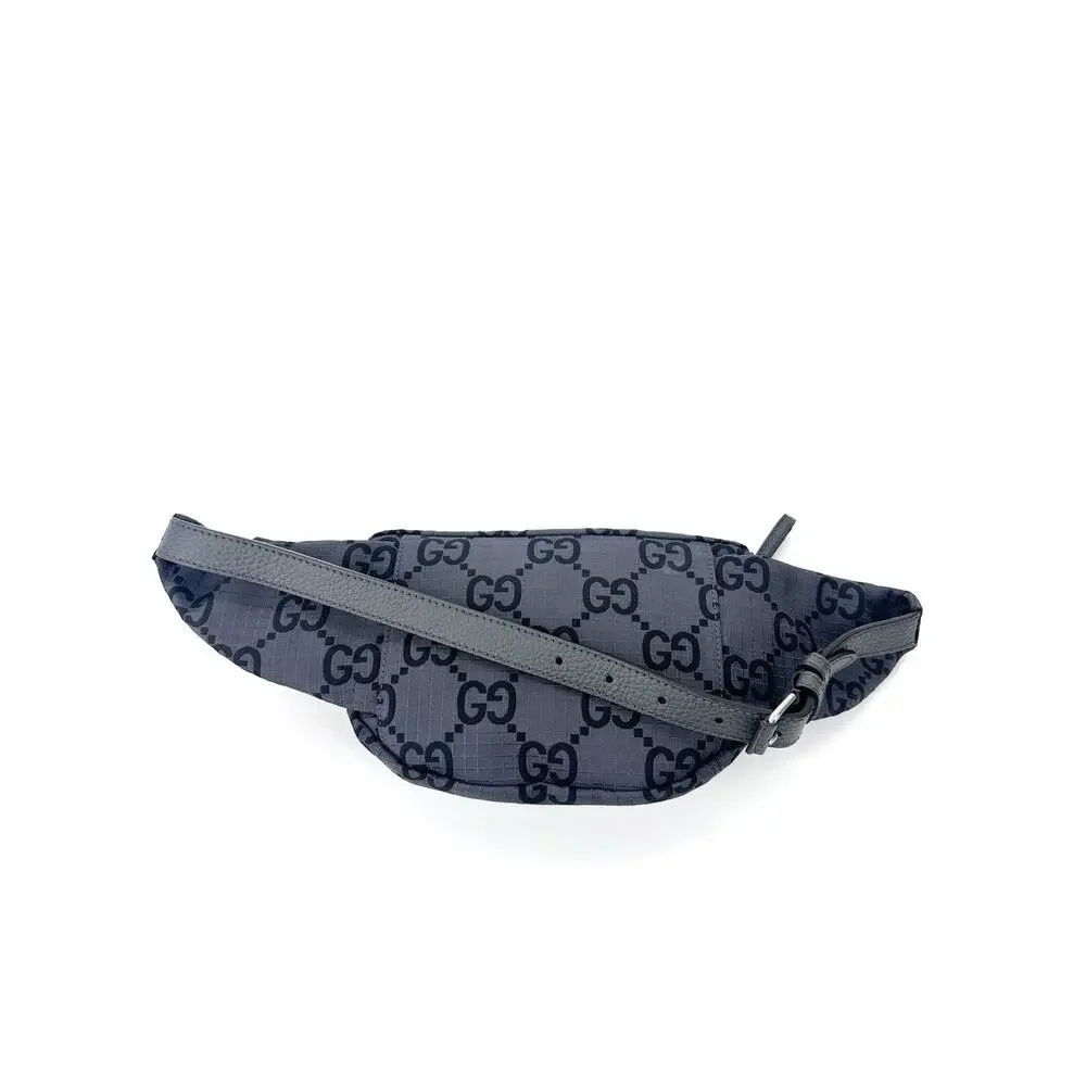 NIB Gucci GG Monogram Gray Canvas Nylon Ripstop Belt Bag Fanny Pack 80cm $1,300